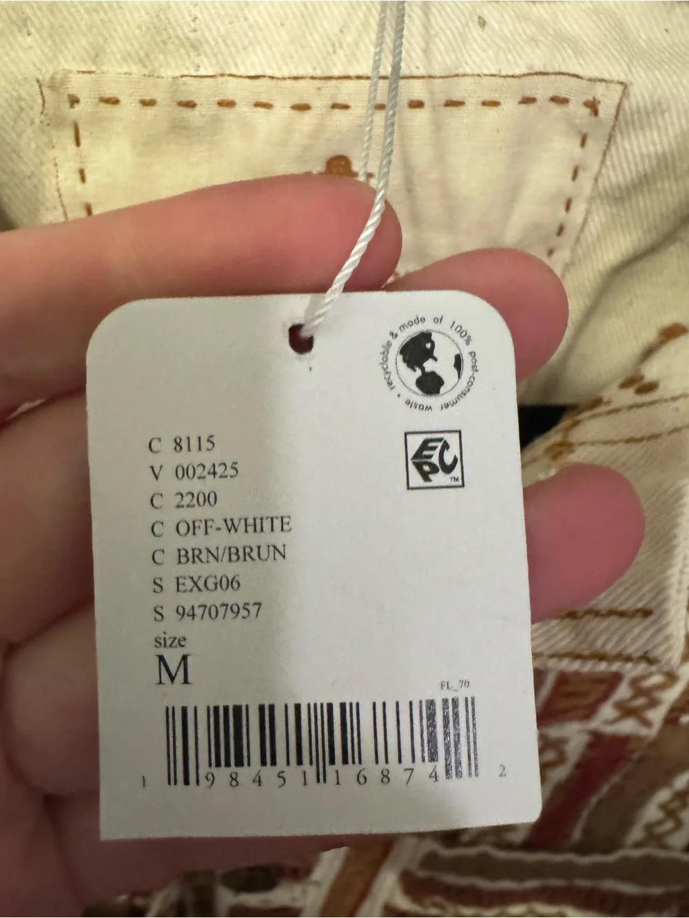 NWT Free People Isabela Capeto Divertisa Jacket - off white brown red - Medium - Picture 8 of 8